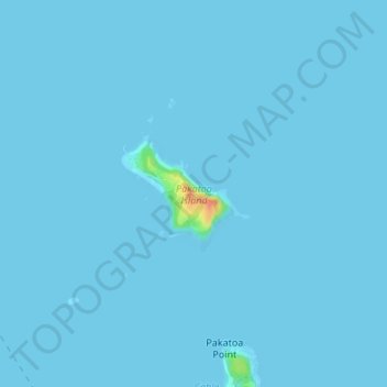 Pakatoa Island topographic map, elevation, terrain