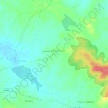 Salaya topographic map, elevation, terrain