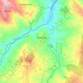 Trivento topographic map, elevation, terrain