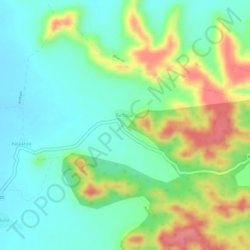 Beltola topographic map, elevation, terrain