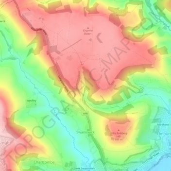 Swainswick topographic map, elevation, terrain