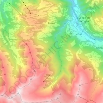 Furna topographic map, elevation, terrain