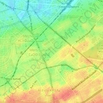 arrondissement de Mers Sultan مقاطعة مرس السلطان topographic map, elevation, terrain