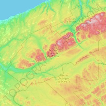 Réserve faunique de Matane topographic map, elevation, terrain