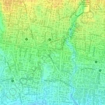 Pandeyan topographic map, elevation, terrain