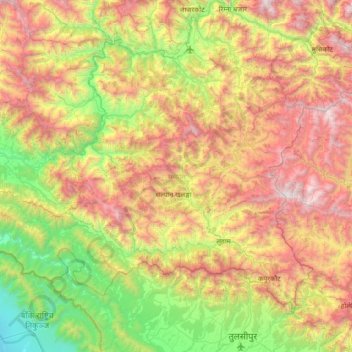 Salyan topographic map, elevation, terrain