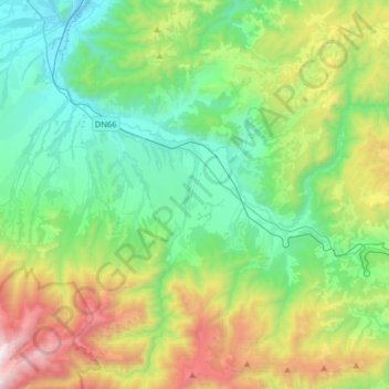 Pui topographic map, elevation, terrain