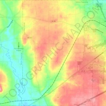 Milton Township topographic map, elevation, terrain