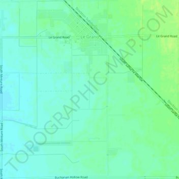 Le Grand topographic map, elevation, terrain