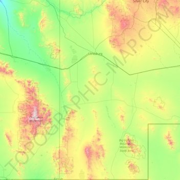 Hidalgo County topographic map, elevation, terrain