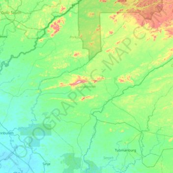 Golakonneh topographic map, elevation, terrain