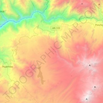 Cabanaconde topographic map, elevation, terrain