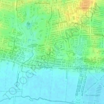 Jeruk topographic map, elevation, terrain