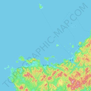 Nagato topographic map, elevation, terrain