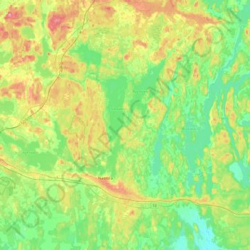 Nastola topographic map, elevation, terrain