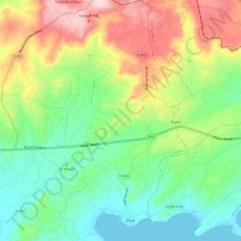 East Seme ward topographic map, elevation, terrain