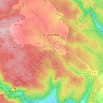 Ruprechtov topographic map, elevation, terrain