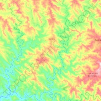 Novo Itacolomi topographic map, elevation, terrain
