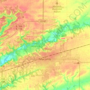 Macomb topographic map, elevation, terrain