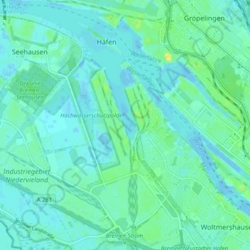 Neustädter Häfen topographic map, elevation, terrain
