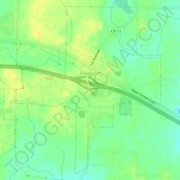 Freeport topographic map, elevation, terrain