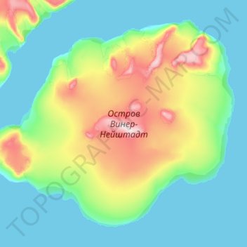 Остров Винер-Нейштадт topographic map, elevation, terrain