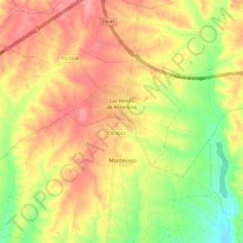 Las Ventas de Retamosa topographic map, elevation, terrain