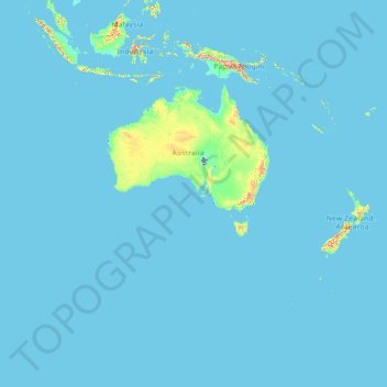 Australia topographic map, elevation, terrain