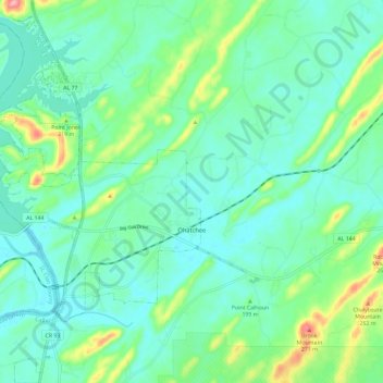 Ohatchee topographic map, elevation, terrain
