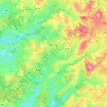 Chalmoux topographic map, elevation, terrain