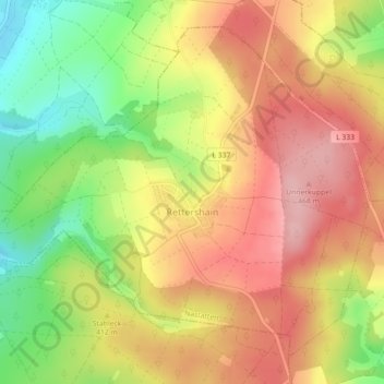 Rettershain topographic map, elevation, terrain