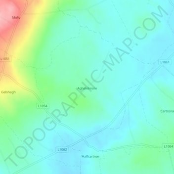 Aghakilmore topographic map, elevation, terrain