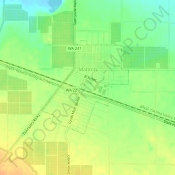 Mabton topographic map, elevation, terrain