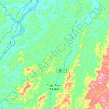 Engenheiro Caldas topographic map, elevation, terrain