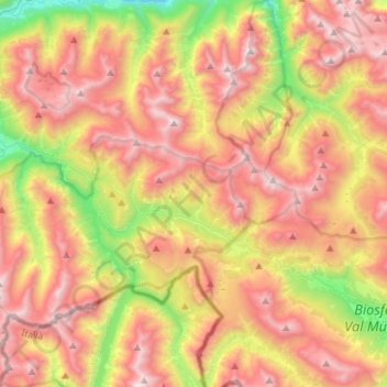 Alpen topographic map, elevation, terrain