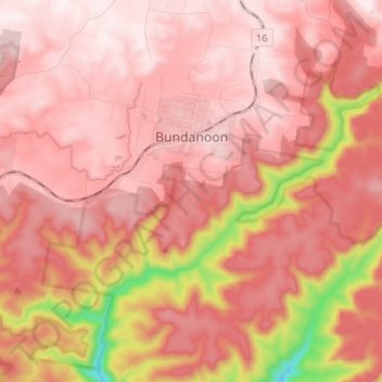 Bundanoon topographic map, elevation, terrain