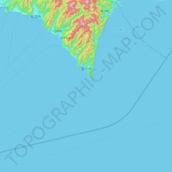 Muroto topographic map, elevation, terrain