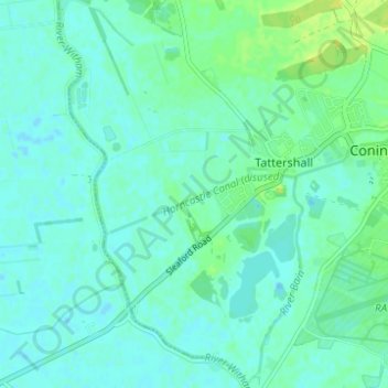 Tattershall topographic map, elevation, terrain
