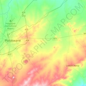 Polokwane Ward 6 topographic map, elevation, terrain