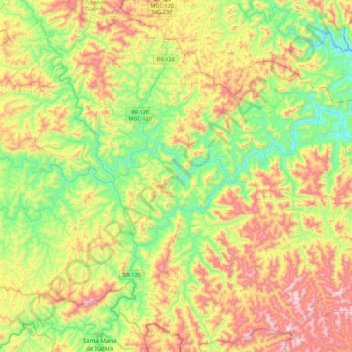 Ferros topographic map, elevation, terrain