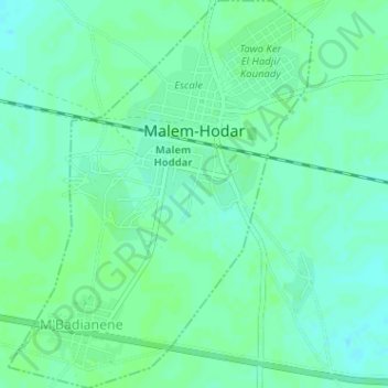 Malem-Hodar topographic map, elevation, terrain