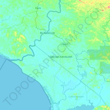 Tewor topographic map, elevation, terrain