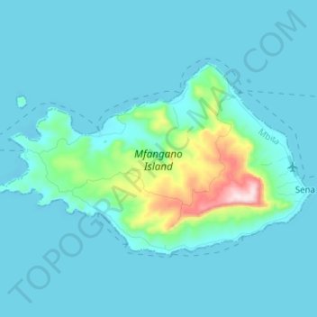 Mfangano Island topographic map, elevation, terrain