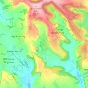 Hilton topographic map, elevation, terrain