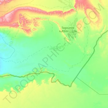 M'Hamid El Ghizlane topographic map, elevation, terrain
