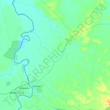 Lethem Over the Creek topographic map, elevation, terrain