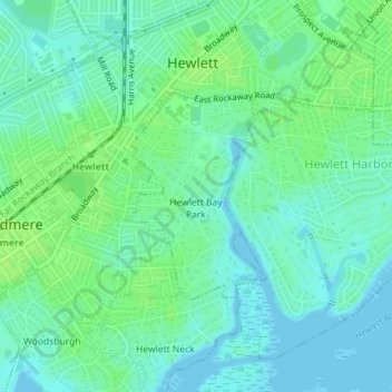 Village of Hewlett Bay Park topographic map, elevation, terrain