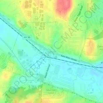 Village of Victor topographic map, elevation, terrain