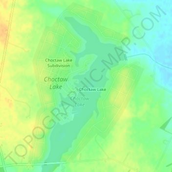 Choctaw Lake topographic map, elevation, terrain