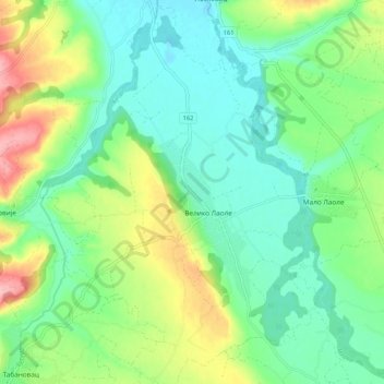 Veliko Laole topographic map, elevation, terrain